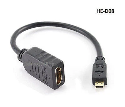 8" High Speed HDMI Female to Micro HDMI Male Cable w/ Ethernet, HE-D08 - Image 1 of 3