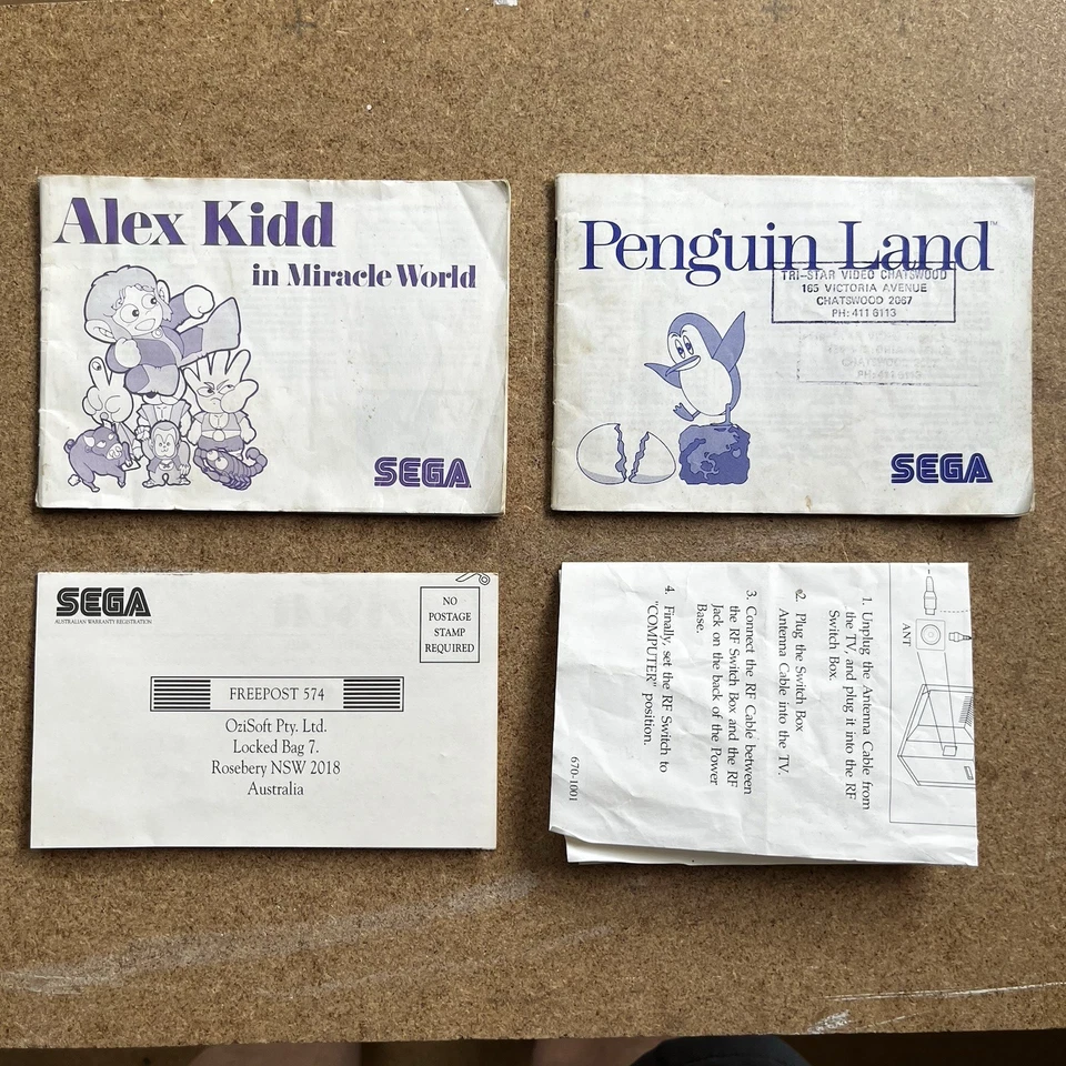 Alex Kidd in Miracle World & Penguin Land SEGA Juegos Manual de instrucciones Folleto Foto 1 de 4