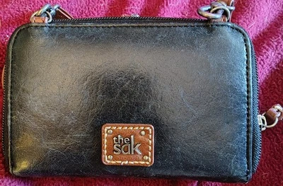 Сумочка через плечо Sak черная кожа дорожный бумажник клатч. - Изображение 1 из 4