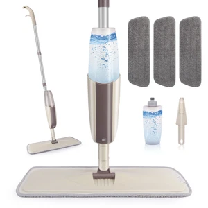 Fregona Spray para Limpieza de Suelos Húmeda con Botella Recargable y 3 Microfibra Lavable - Imagen 1 de 12