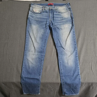Jeans Guess 32x32 Brit Rocker ajustados cónicos azules lavados a la piedra Foto 1 de 4