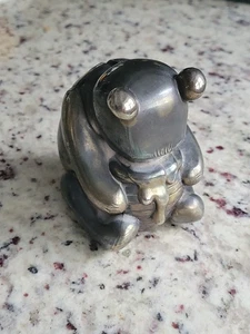 Winnie the Pooh Vintage Silver Metal Bank - Nose in the Honey Pot - 4"Tall  - Picture 1 of 10