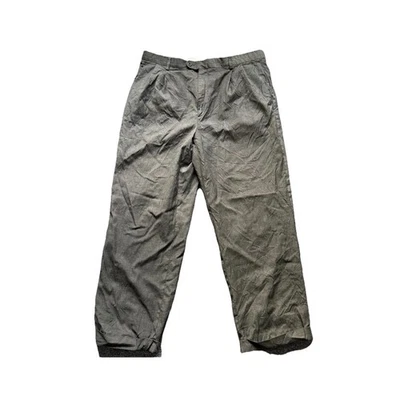 Pantalones de vestir Loro Piana para hombre 36x30 gris doble plisado con puños Italia Foto 1 de 4