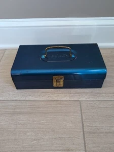 Vintage Bernzomatic Metal Teal Blue Tool Box Tackle Box Case With Handle.  - Picture 1 of 21