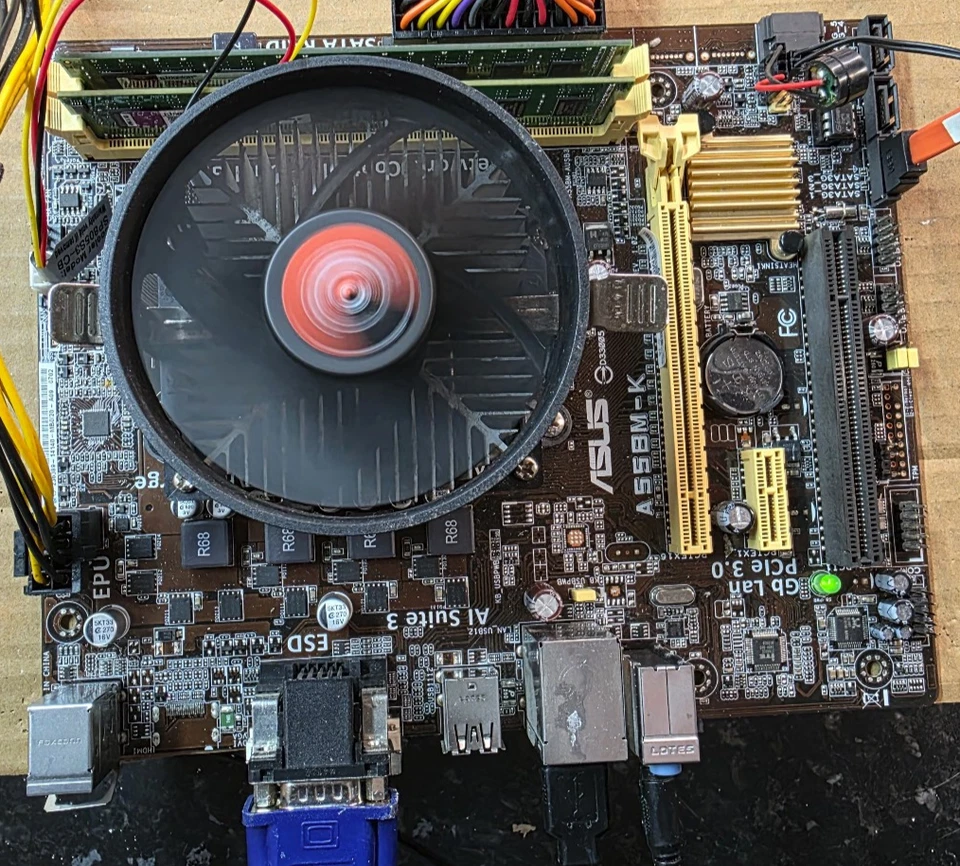 PC BUNDLE A55BM-K A8-6600 CPU 4GB DDR3 500GB HDD W/ IO SHIELD/FAN CHROMEOS-FLEX - Image 1 of 4