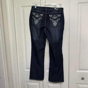 Earl Jean Jeans Damen 12P Petite Bootcut Strass Glitzer Taschen gebraucht, in einwandfreiem Zustand - Bild 1 von 9