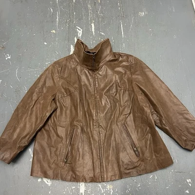 Chaqueta de cuero marrón Lane Bryant para mujer talla 26/28 Foto 1 de 4