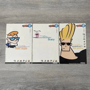 Cartoon Network Poster Lot 2000s Rare Print Ads Johnny Bravo Dexters Laboratory - Picture 1 of 7