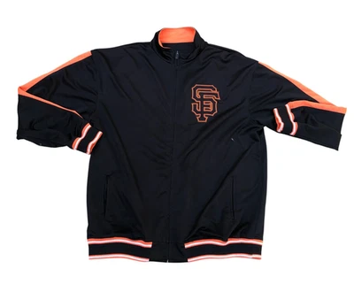 San Francisco Giants Track Jacket Men's 2XL Black MLB Full Zip SF Orange - Image 1 of 4