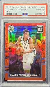 2017 Optic Giannis Antetokounmpo Jersey #34/99 Red Prizm PSA 10 GEM Mt SP Bucks - Picture 1 of 6
