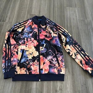 Youth Adidas Track Jacket Rose Print- Size 11-12 Youth Medium - Picture 1 of 6
