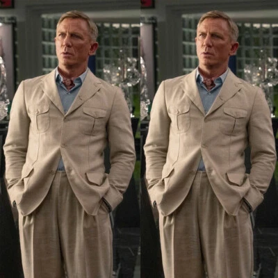 Chaqueta de safari caqui para hombre negocios caza pico solapa blazer boda esmoquin Foto 1 de 4