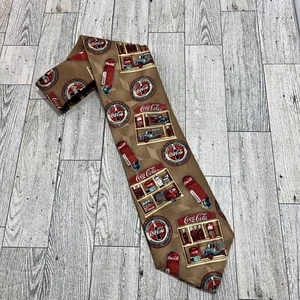 Nwt Vintage 1990's Coca Cola  Neck Tie 100% Silk Made In U.S.A 54" - Picture 1 of 5