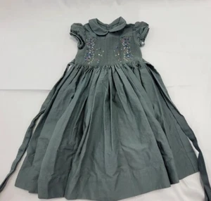 Girls Smocked Dress Mercatore Size 4 Green - Picture 1 of 11