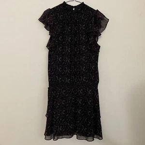 1. State Revolve Mini Dress Womens M Floral Sleeveless Smocked Tiered Ruffle - Picture 1 of 9