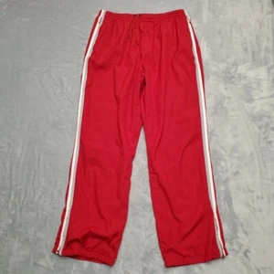 Vintage Old Navy Track Pants Mens L Red Lined Windbreaker Jogger Bottom Zip Y2K - Picture 1 of 13