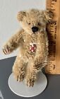 Deb Canham Cute 3” Mohair Jointed Bear W/patch Limited Ed On Stand No Box No Tag