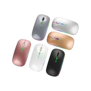 Wireless mouse Rechargeable Portable ultrathin Rainbow Backlight for PC ipad Mac - Picture 1 of 13