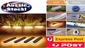 Solar Deck Lights, 4 Pack 40LM Solar Powered Step Lights, LED Dock Lights Warm W - Picture 1 of 6