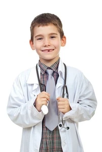 Child Medical Doctor Lab coat for Kids Girls and Boys Long White Natural Uniform - Picture 1 of 1