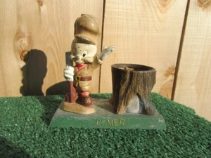 Vintage 1940's Looney Tunes Elmer Fudd Cast Iron Metal Match Toothpick Holder - Picture 1 of 10