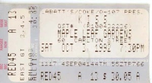 KISS Vintage Concert Ticket Maple Leaf Gardens (Toronto 1992) - Picture 1 of 1
