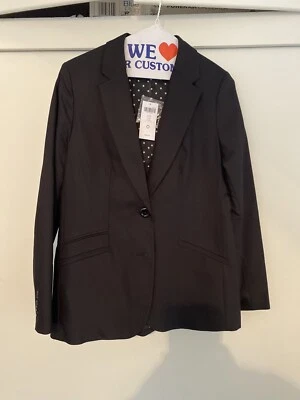 Blazer/chaqueta negra para mujer CHICO'S con forro de lunares nunca usada talla 0 Foto 1 de 4