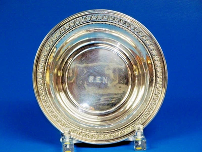 A Round Sterling Silver Bowl Manufactured By Alvin. 9" Diameter & 203. Grams - Image 1 of 4