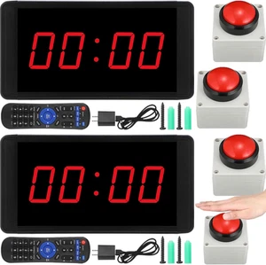 2 Set Gym Timer Clock 1.5'' Large Digital Wall Fitness Room Rest Timer with Star - Picture 1 of 6