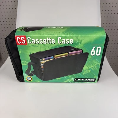 VTG 1992 NEW CASE LOGIC CL60 CASSETTE TAPE CASE! 60 TAPES/BLACK/SHOULDER STRAP! - Image 1 of 2