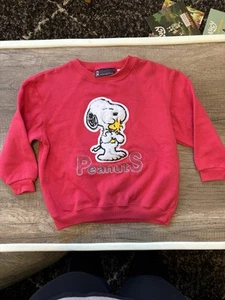 Vintage 2000s Y2K Retro Peanuts Sweatshirt Snoopy And Woodstock Kids L - Picture 1 of 4