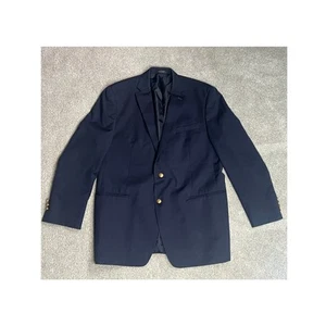 Lauren Ralph Lauren Suit Jacket Mens Navy Blue Large Gold Buttons Career Wedding - Picture 1 of 9