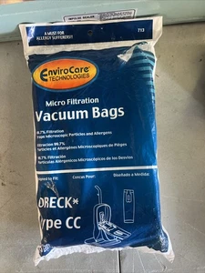 EnviroCare Sacchetti Sottovuoto 713 per Oreck XL Tipo CC - Micro Filtrazione - Confezione da 8 - Foto 1 di 1