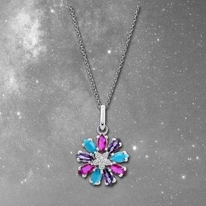 Lotus Argento Collana Fiore 925 Argento Lotus Argento Trend JLP3560-1-2 - Foto 1 di 3