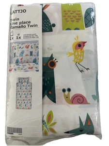 IKEA Lattjo Twin Bettdecke Bettbezug Kissenbezug Set Schnecke Eule Vogel Fuchs Hase Lesen - Bild 1 von 7