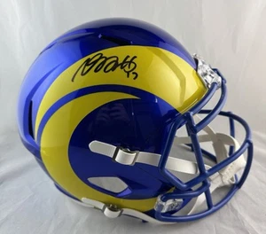 DAVANTE ADAMS FIRMADO AUTOGRAFIADO DE LOS ANGELES RAMS RÉPLICA TAMAÑO COMPLETO CASCO BAS - Imagen 1 de 2