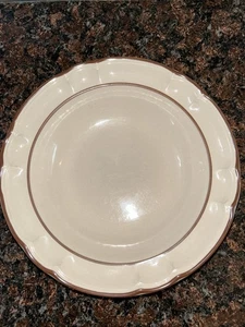 VTG Cumberland Stoneware Salad Soup Bowl 8x1.75" Beige Brn Rim... - Picture 1 of 4
