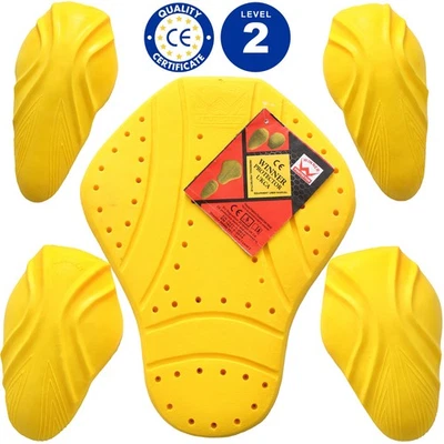 5 Piece CE Approved Level 2 Motorcycle Jacket Armour Set Shoulder, Elbow, Back - Image 1 of 4