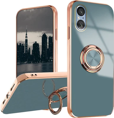 Funda Sony Xperia 10 VI con Soporte Magnético y Parachoques Silicona Antigolpes (Gris) Foto 1 de 4