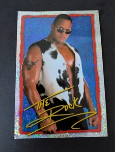 RARE - 2001 WWF Merlin Mega Photo - The Rock Holo / Foil - MINT - rc hasbro - Picture 1 of 2