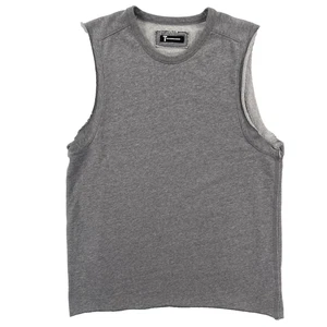 T by Alexander Wang ärmelloses Sweatshirt Herren klein grau Muscle Raw Edge Tank - Bild 1 von 15