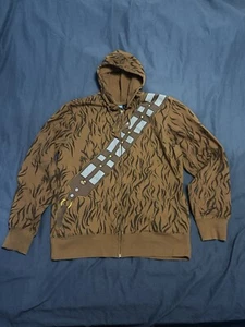 Star Wars Adult Chewbacca Full Zip Hooded Jacket Hoodie Size Medium With Pockets - Picture 1 of 6