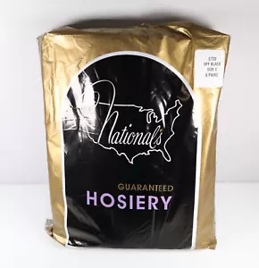 VTG Nationals Hosiery Pantyhose Flat Tummy Off Black Size C 6 Pack New Nylon CT2 - Picture 1 of 5