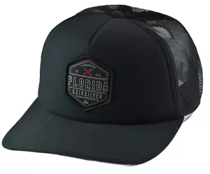 Quiksilver Destinado Florida Mesh Back Cap Black Snapback Trucker Hat - Picture 1 of 8