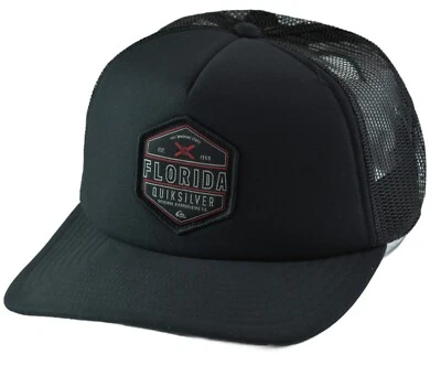 Gorra de camionero Quiksilver Destinado Florida de malla negra con cierre a presión Foto 1 de 4