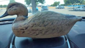 Vintage 1954 J.S McGuire Feather Lite Deluxe Fiber Mallard Duck FD4 Decoy 14"Hen - Picture 1 of 6