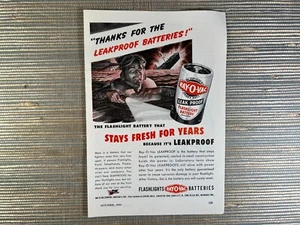 Ray-O-Vac Flashlight Batteries WW2 Military 1944 Vintage Print Ad - Picture 1 of 1