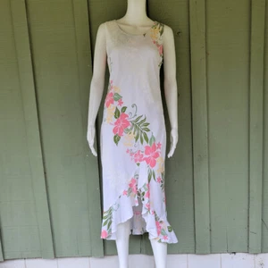 TWO PALMS Hawaii White Tropical Floral Dress Medium M - Picture 1 of 5