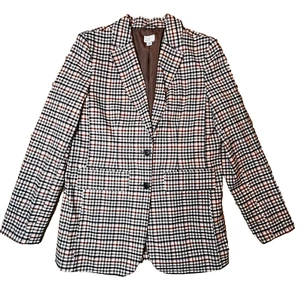 A NEW DAY Herbst Karo 2 Knopf Blazer Jacke Braun Preppy Academia Old Money - Bild 1 von 11