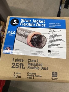 5" Silver Jacket Flexible Duct Insulated R6 25' - Picture 1 of 6